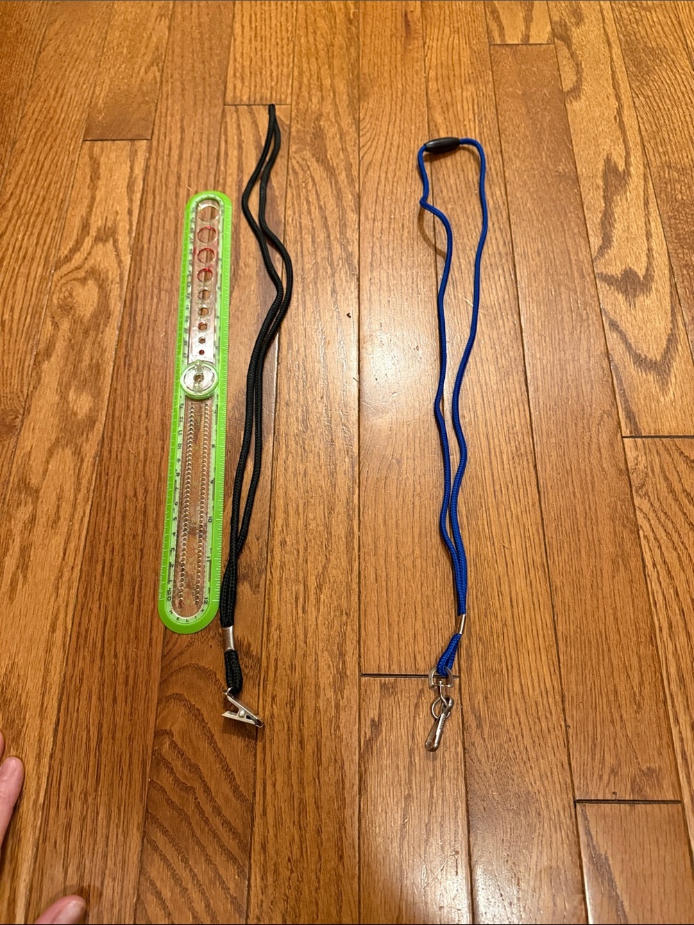 Set of Two Lanyards - black and Royal Blue normal length